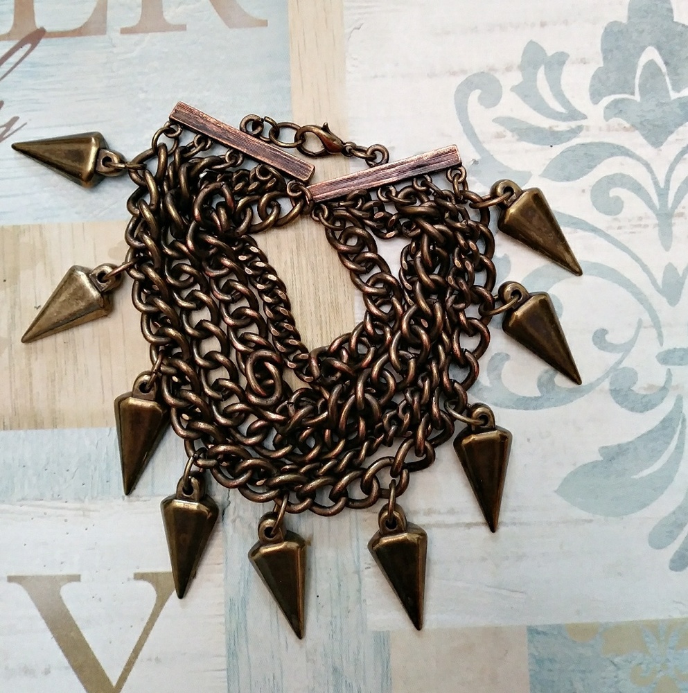Spear Tip Chained Bracelet,  multilayer Bracelet
